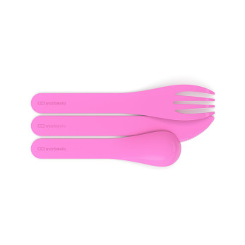 Набор из 3 столовых приборов в футляре Monbento MB Pocket color, розовый