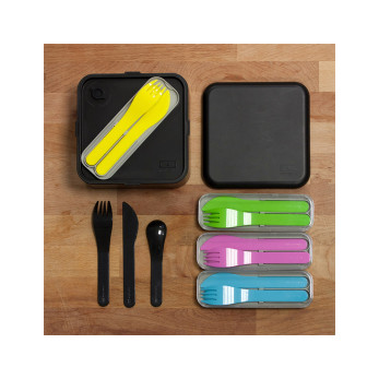 Набор из 3 столовых приборов в футляре Monbento MB Pocket color, розовый
