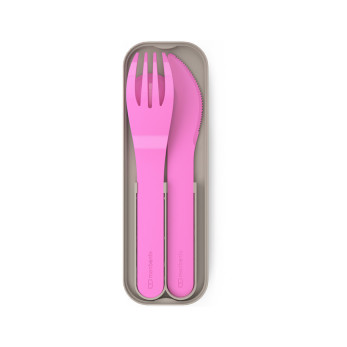 Набор из 3 столовых приборов в футляре Monbento MB Pocket color, розовый