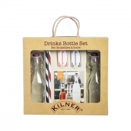 Подарочный набор Kilner, 2 бутылок и трубочек