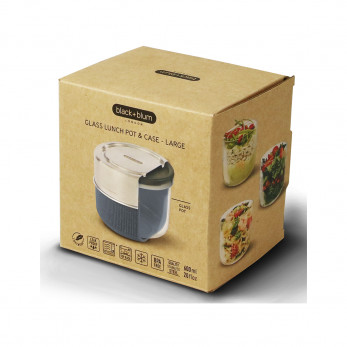 Ланч-бокс Black+Blum Glass Lunch pot, серый, 600 мл