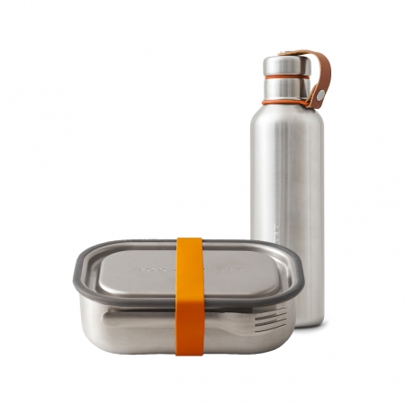Ланч-бокс Black+Blum стальной + фляга Water bottle, оранжевые