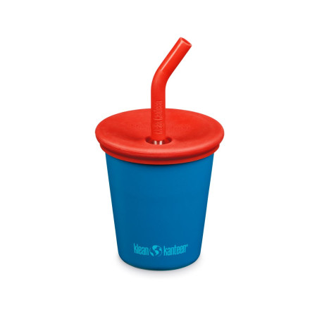 Детский стакан одностенный с трубочкой Klean Kanteen Kid Cup Straw Lid Mykonos Blue, 296 мл