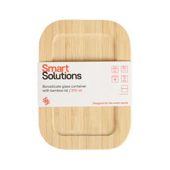 Контейнер Smart Solutions с крышкой из бамбука, 370 мл